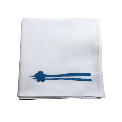 ハンカチ 桜 箸置き 箸 ハンドプリント 白 ハンカチ マリンブルー