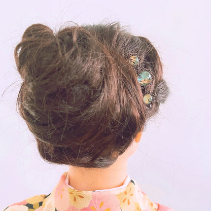 コーム 水色 アンティークカラー１点もの TAMARUSAN