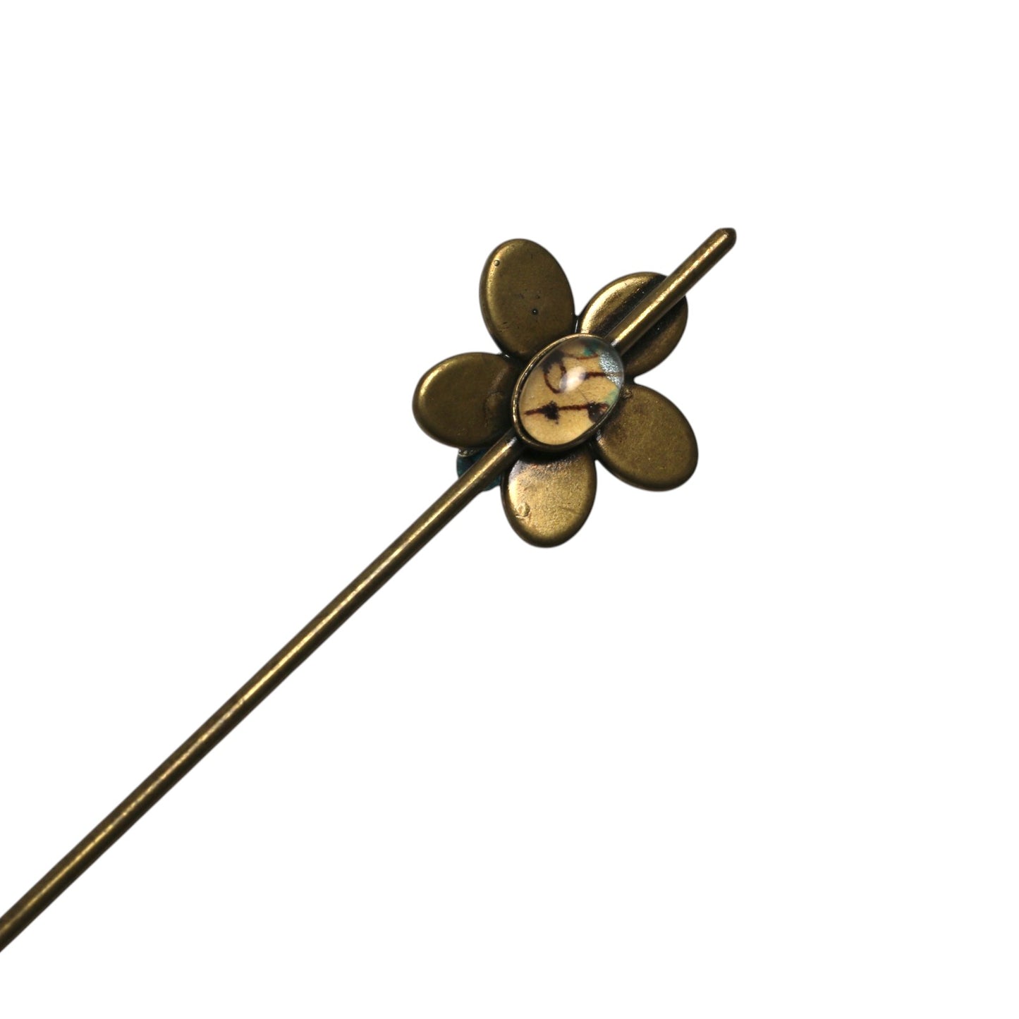 かんざし 花 水色 ジェダイト 一本挿しかんざし