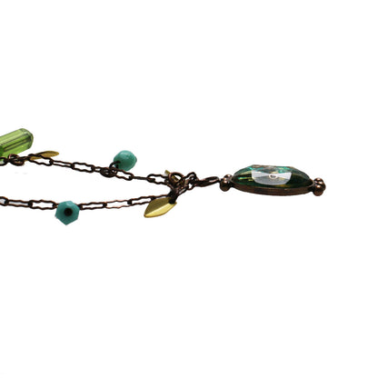 アンクレット 緑 エメラルド ガラスビーズ アンクレット