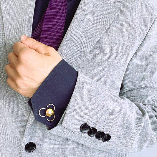 カフリンクス ピンク 花 樹脂 カフスボタン