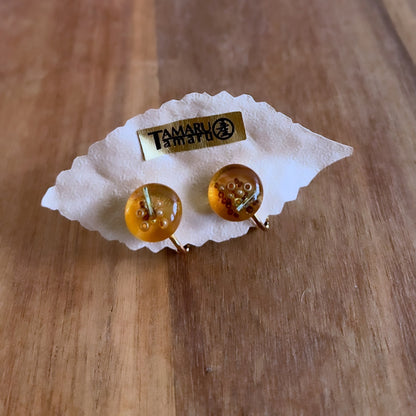 イヤリング ピンク ビーズ 金 クリップ式 クリップイヤリング