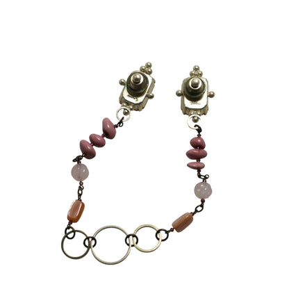 両飾り ピンブローチ ピンク TAMARUSAN