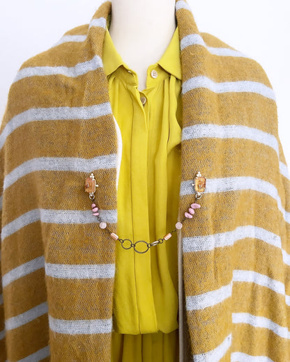 両飾り ピンブローチ ピンク TAMARUSAN