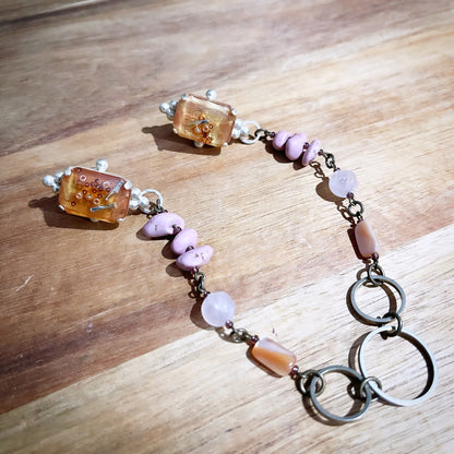 両飾り ピンブローチ ピンク TAMARUSAN