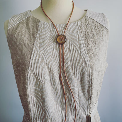 革紐ループタイ ピンク カジュアル ループタイ