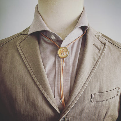 革紐ループタイ ピンク カジュアル ループタイ