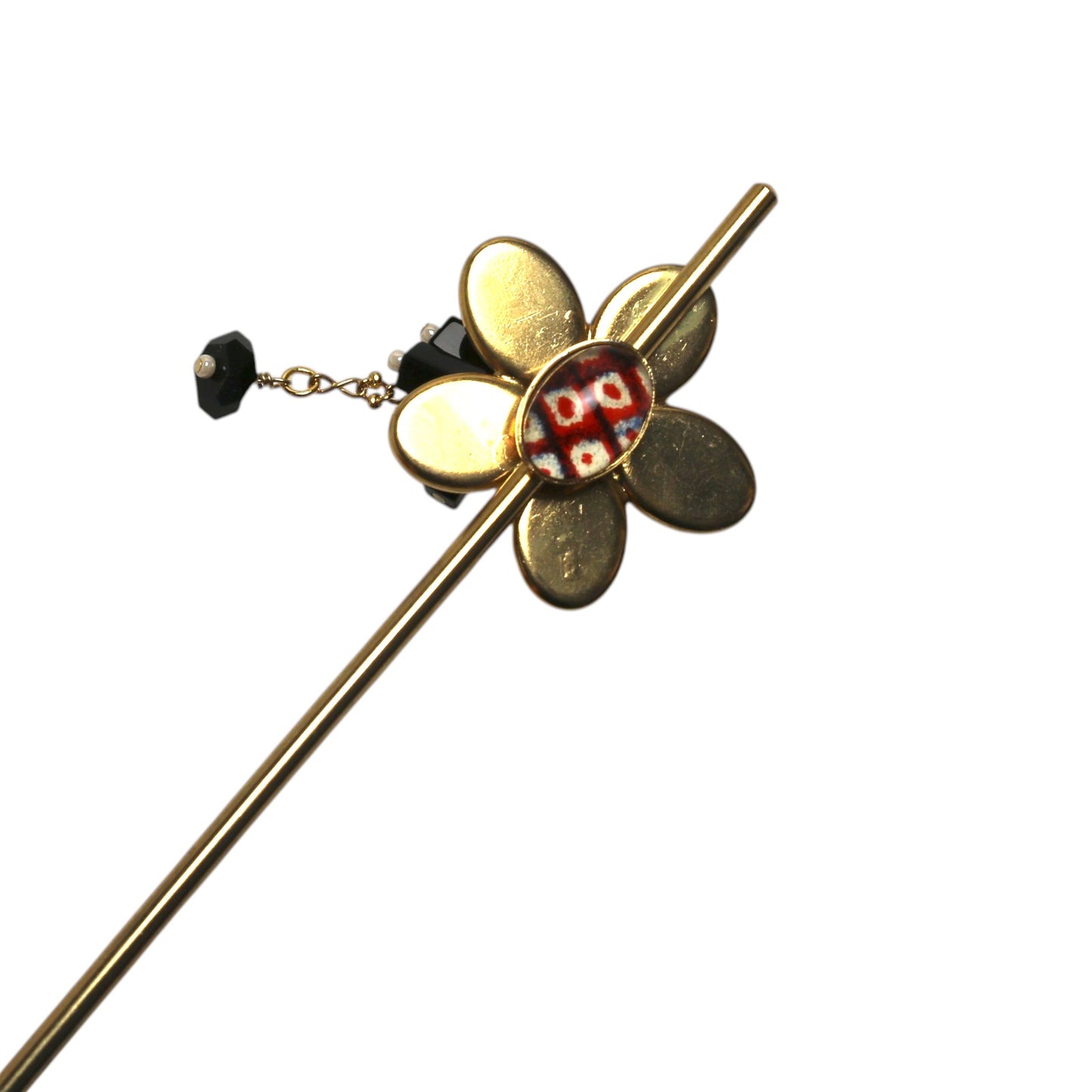 かんざし 和柄 鹿の子 オレンジ 金 一本挿しかんざし