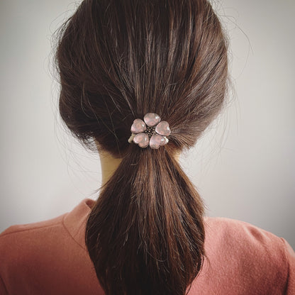 花ヘアゴム ピンク 鹿の子  和風 大人 TAMARUSAN