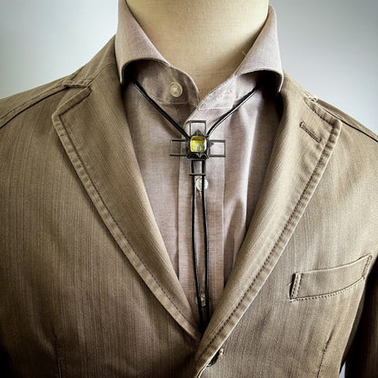 革紐ループタイ 水色 建築 十字クロス ループタイ