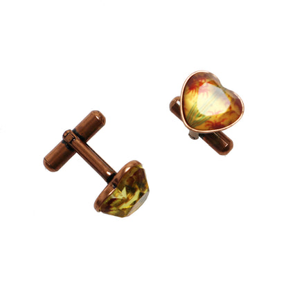 カフスボタン カニ 赤 ハート TAMARUSAN