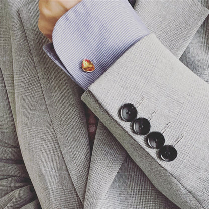 カフスボタン カニ 赤 ハート TAMARUSAN