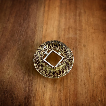 帯留め 紺 ヘリンボーン ドーナツ型 帯留め