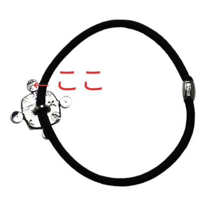 ヘアゴム シンプル 鱗柄 紺 銀 ラメ わけあり 高級ヘアゴム