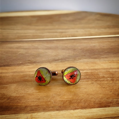 カフスボタン レモン 赤 青 TAMARUSAN