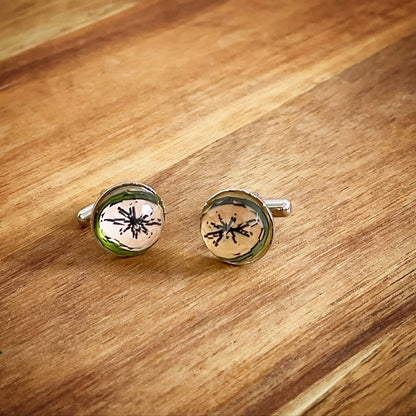 カフスボタン ピンク レモン 丸 カフスボタン