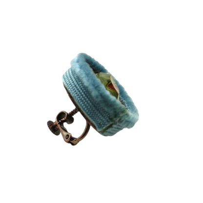 イヤリング レモン 圧縮フェルト 茶色 クリップイヤリング