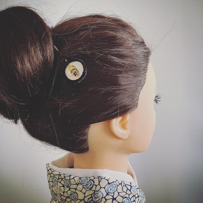 フェルトヘアピン レモン 白 黒 高級ヘアピン