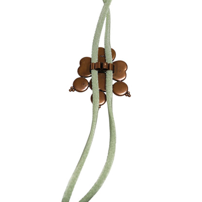 リボンループタイ レモン ホーン 緑 ネックレス