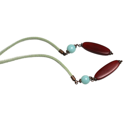 リボンループタイ レモン ホーン 緑 ネックレス