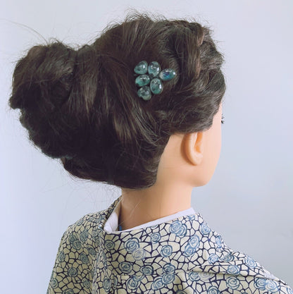 二股かんざし 水色 ラムネ 樹脂 TAMARUSAN