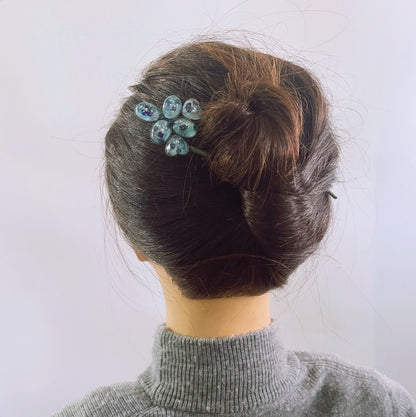 二股かんざし 水色 ラムネ 樹脂 TAMARUSAN