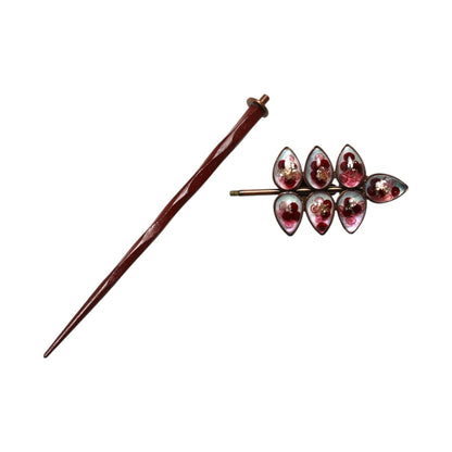 着せ替えかんざし ピンク 木製 TAMARUSAN