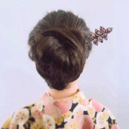 着せ替えかんざし ピンク 木製 TAMARUSAN