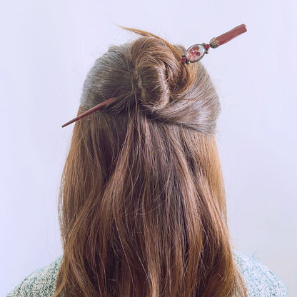 着せ替えかんざし ピンク 木製 TAMARUSAN