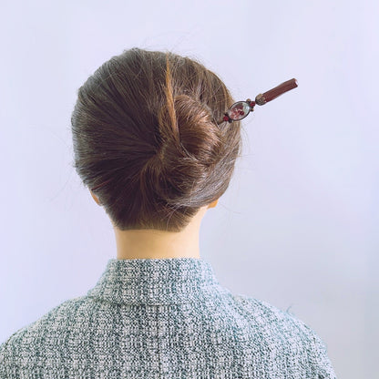 着せ替えかんざし ピンク 木製 TAMARUSAN