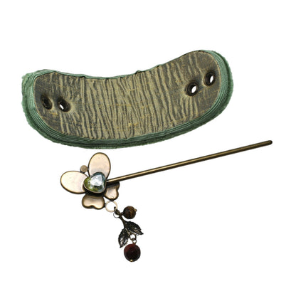 かんざしバレッタ ブルー 布 フェルト 紫陽花 TAMARUSAN