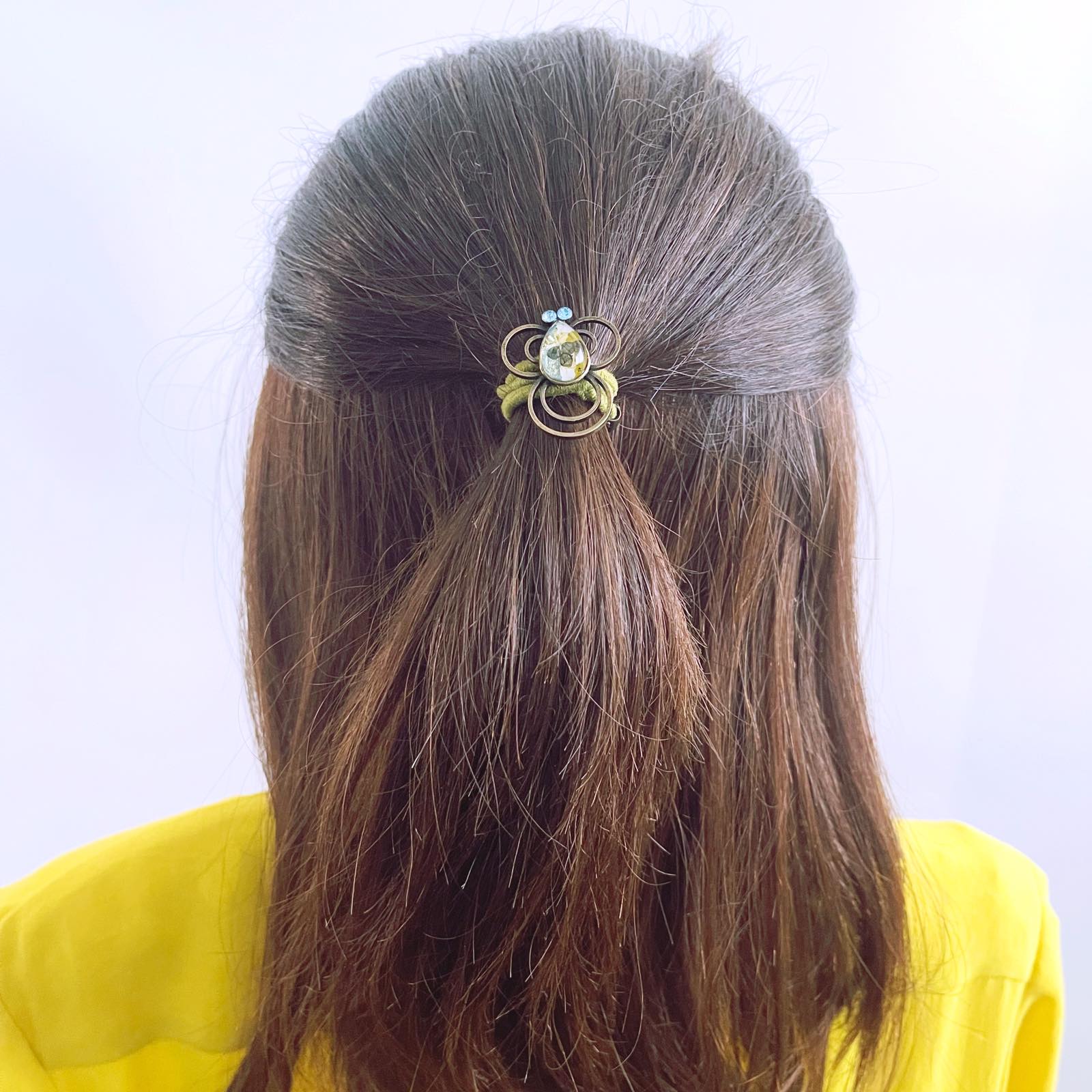 ヘアゴム 蜂 グリーン ラムネ 高級ヘアゴム
