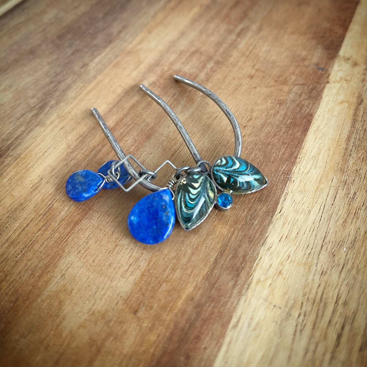 ヘアコーム 青 ラピスラズリ マーブル コーム