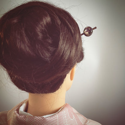 玉かんざし 紫 マーブル 一本挿し 一本挿しかんざし