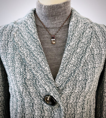 ネックレス 四角 紫 アンティーク風 ネックレス