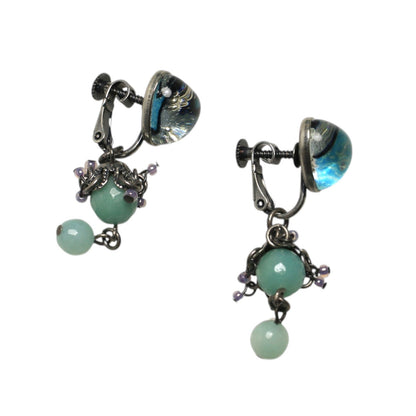 イヤリング 水色 ハート アマゾナイト TAMARUSAN