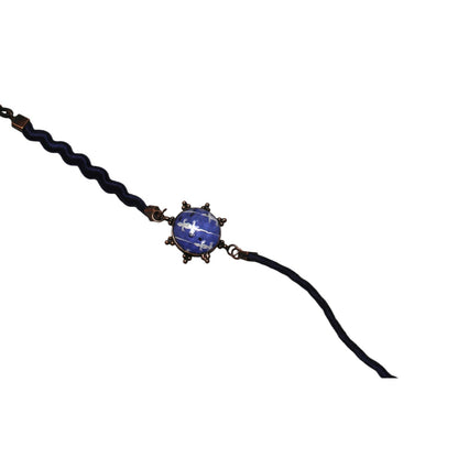 眼鏡チェーン ヤモリ 花 ブルー リボン TAMARUSAN