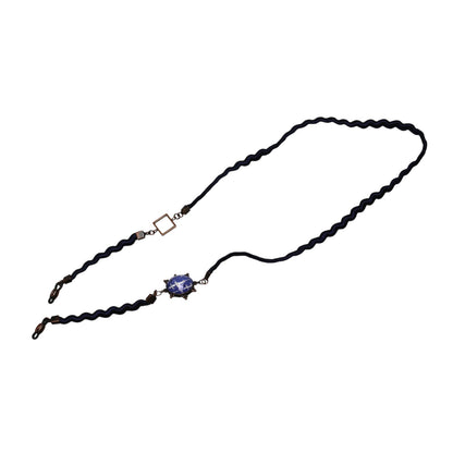 眼鏡チェーン ヤモリ 花 ブルー リボン TAMARUSAN