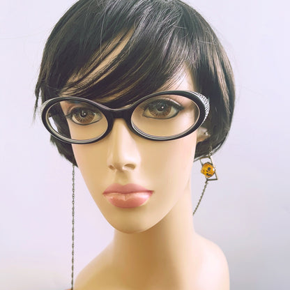 眼鏡チェーン チーター 黄色 黒 男女兼用 TAMARUSAN