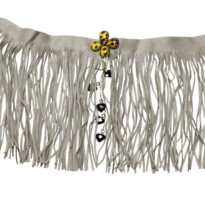 チョーカー フリンジ チーター 黄色 ネックレス