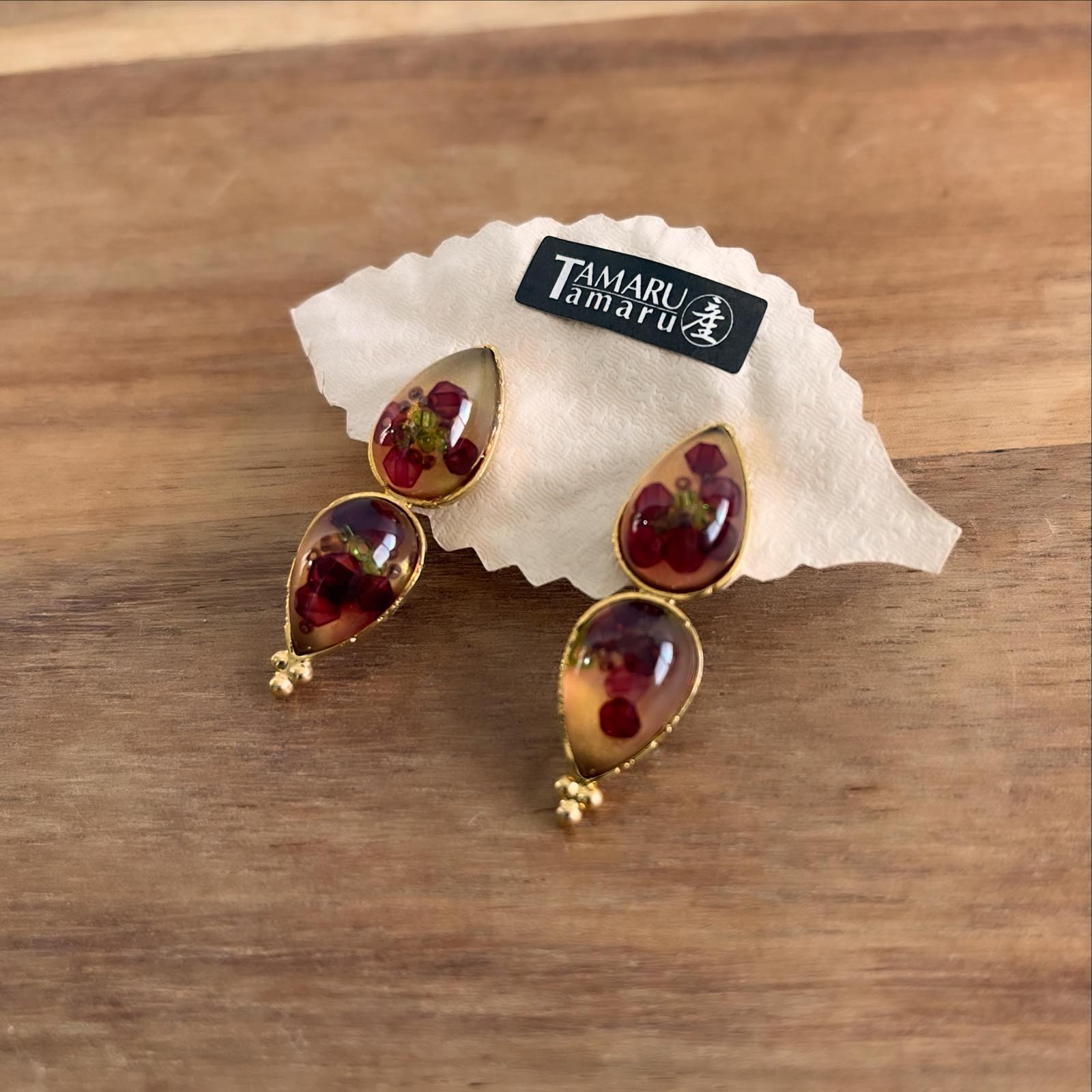 ピアス しずく キャンディ 金 ピンク スタッドピアス