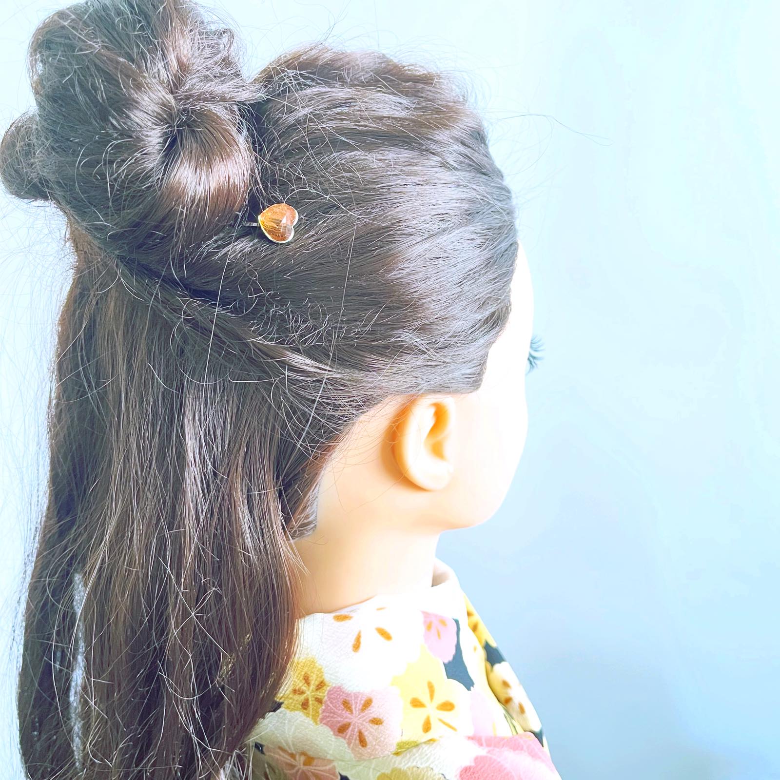 ヘアピン ピンク ラメ 木目 ハート 高級ヘアピン
