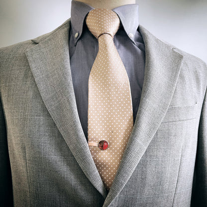 ショート ネクタイピン 赤 木目 ネクタイピン