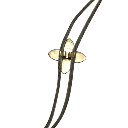 ロングネックレス ループタイ グレー フリンジ