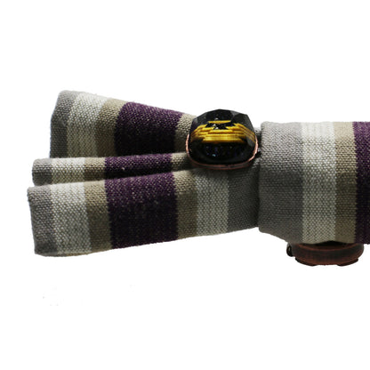 蝶ネクタイ ボタンカバー 紫 水引き TAMARUSAN