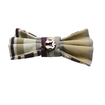 蝶ネクタイ ボタンカバー 紫 水引き TAMARUSAN