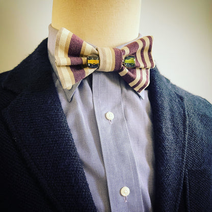 蝶ネクタイ ボタンカバー 紫 水引 TAMARUSAN