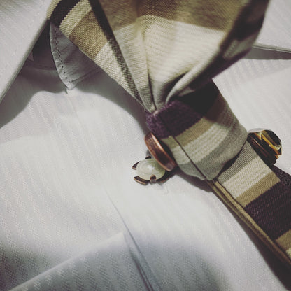 蝶ネクタイ ボタンカバー 紫 水引 TAMARUSAN