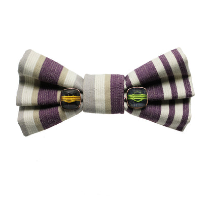 蝶ネクタイ ボタンカバー 紫 水引き TAMARUSAN