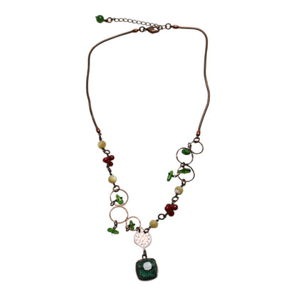 ネックレス 緑 アンティーク風 水引 TAMARUSAN